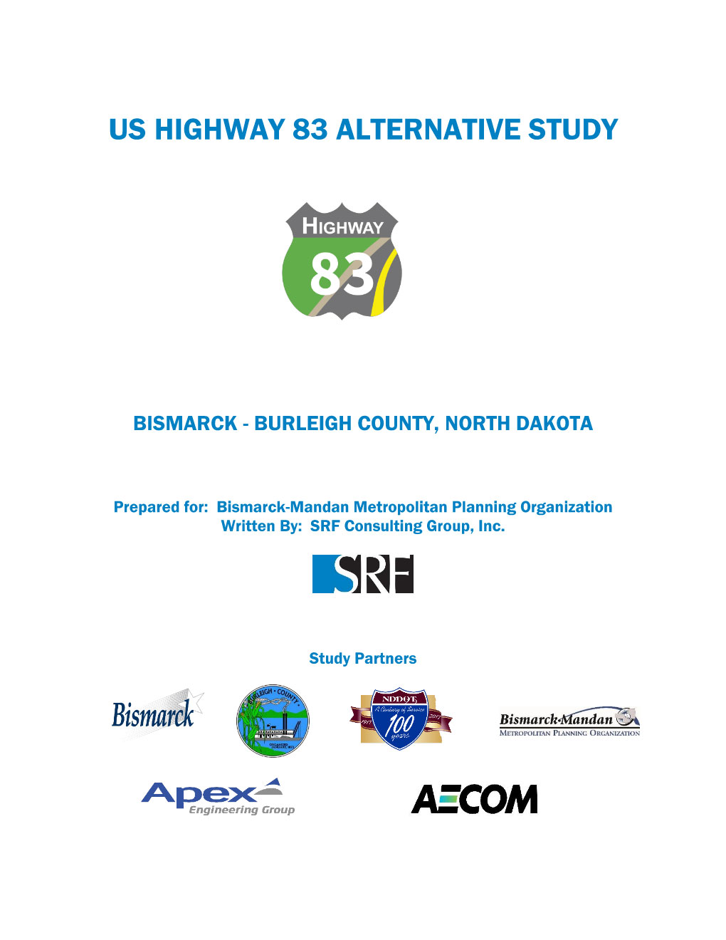 US Highway 83 Alternative Study Cover